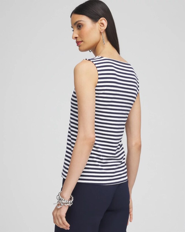 Contour Cotton Stripe Square Neck Tank - image 3